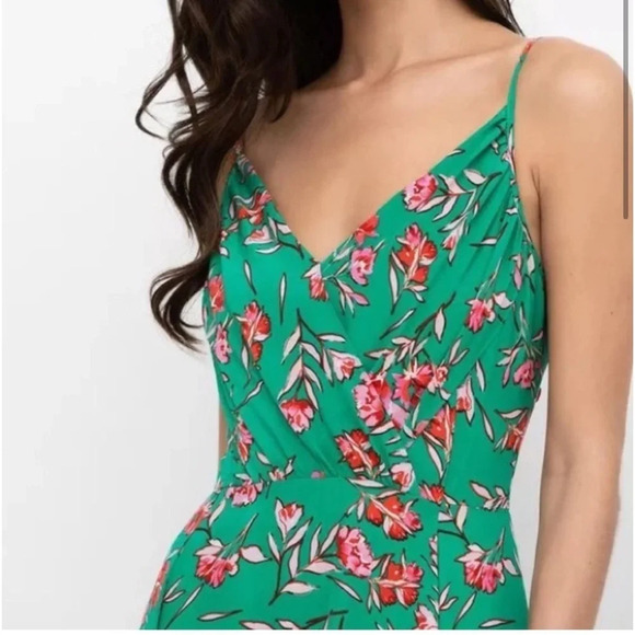 Yumi Kim Green Vienna Silk Floral Print A-Line Dress, Women’s Size 0 - Picture 4 of 10